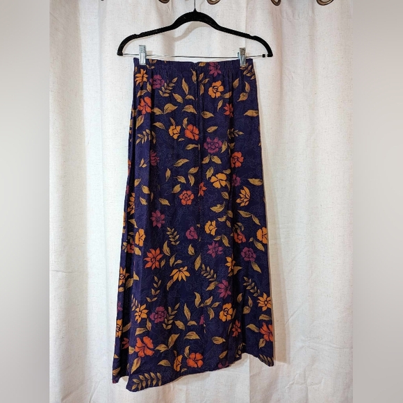 Vintage Rich Color Floral Maxi Skirt - Picture 2 of 4